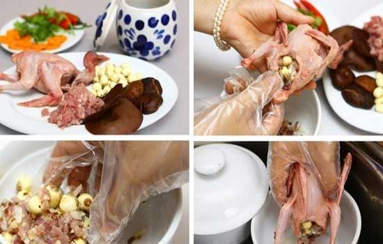 sơ chế Nấu chim câu tiềm thuốc bắc qua 3 bước